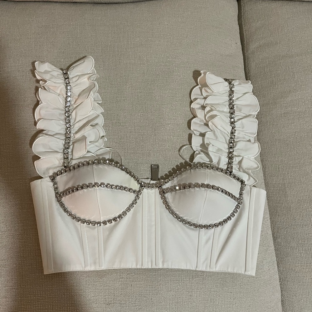 AREA POPLIN RUFFLE BUSTIER - Picture 3 of 4